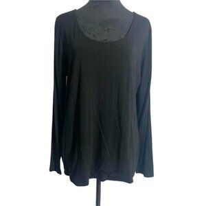 Soma Size Large  Top Scoop Neck Shirt Black Long Sleeve
